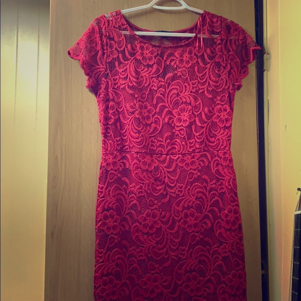 Sexy red ambiance lacy high and low dress!